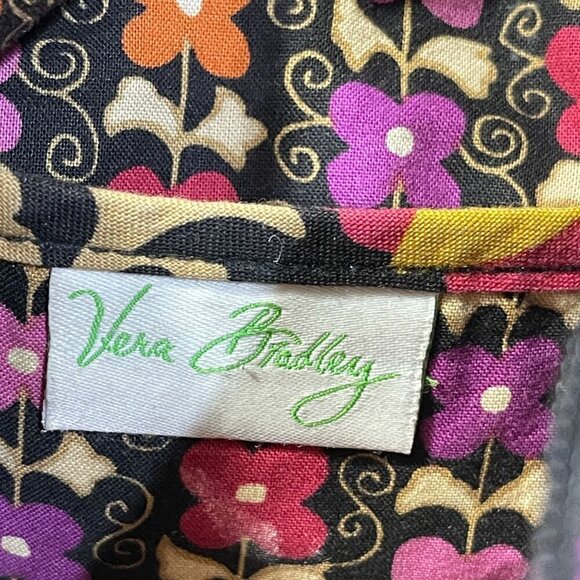 Vera Bradley Medium Suzani Hipster Crossbody Purse Floral Black Pink - Picture 5 of 5